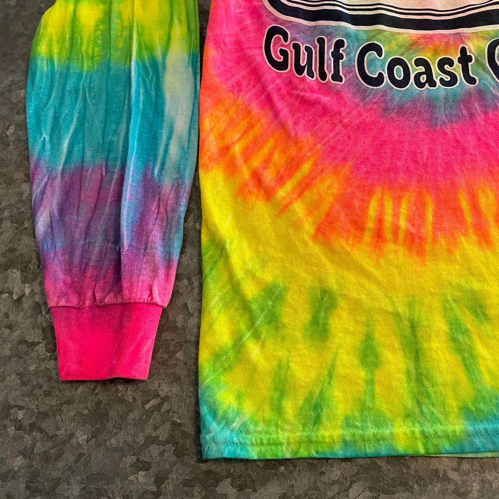 Alvin’s Island Surf Company Neon Tie Dye Long Sleeve Tee Shirt Mens Small Medium - Picture 10 of 10